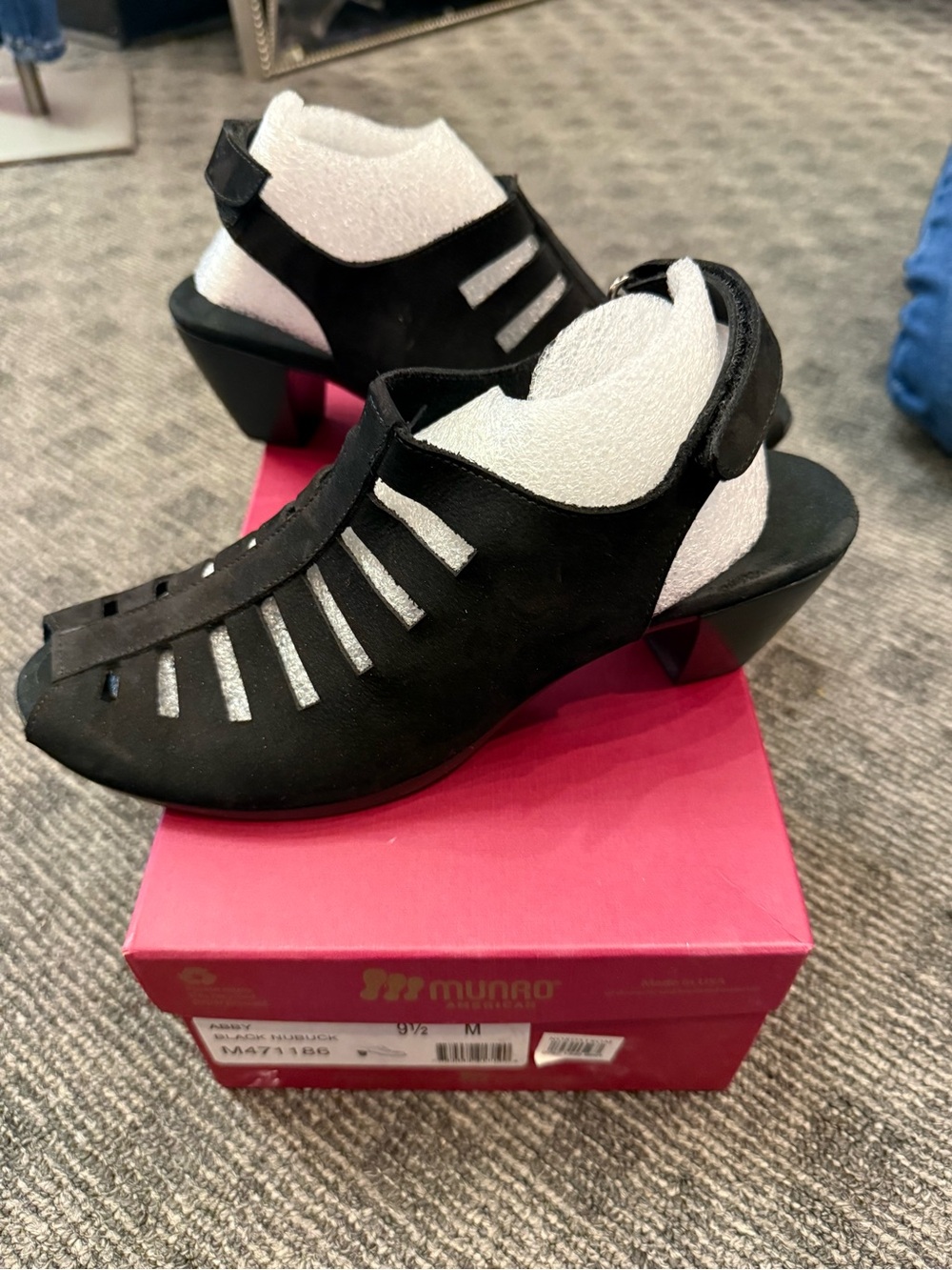 Munro Black Cutout Slingback Heels